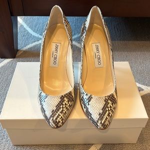 NWB Jimmy Choo Gilbert Pump in Snake Print Leather